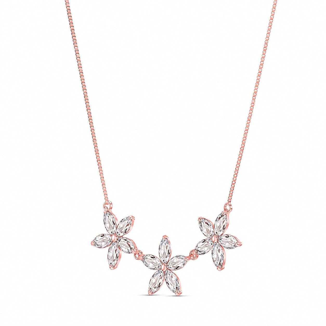 Rose Gold Classic Necklace Aquamarine 10K — Fiorella