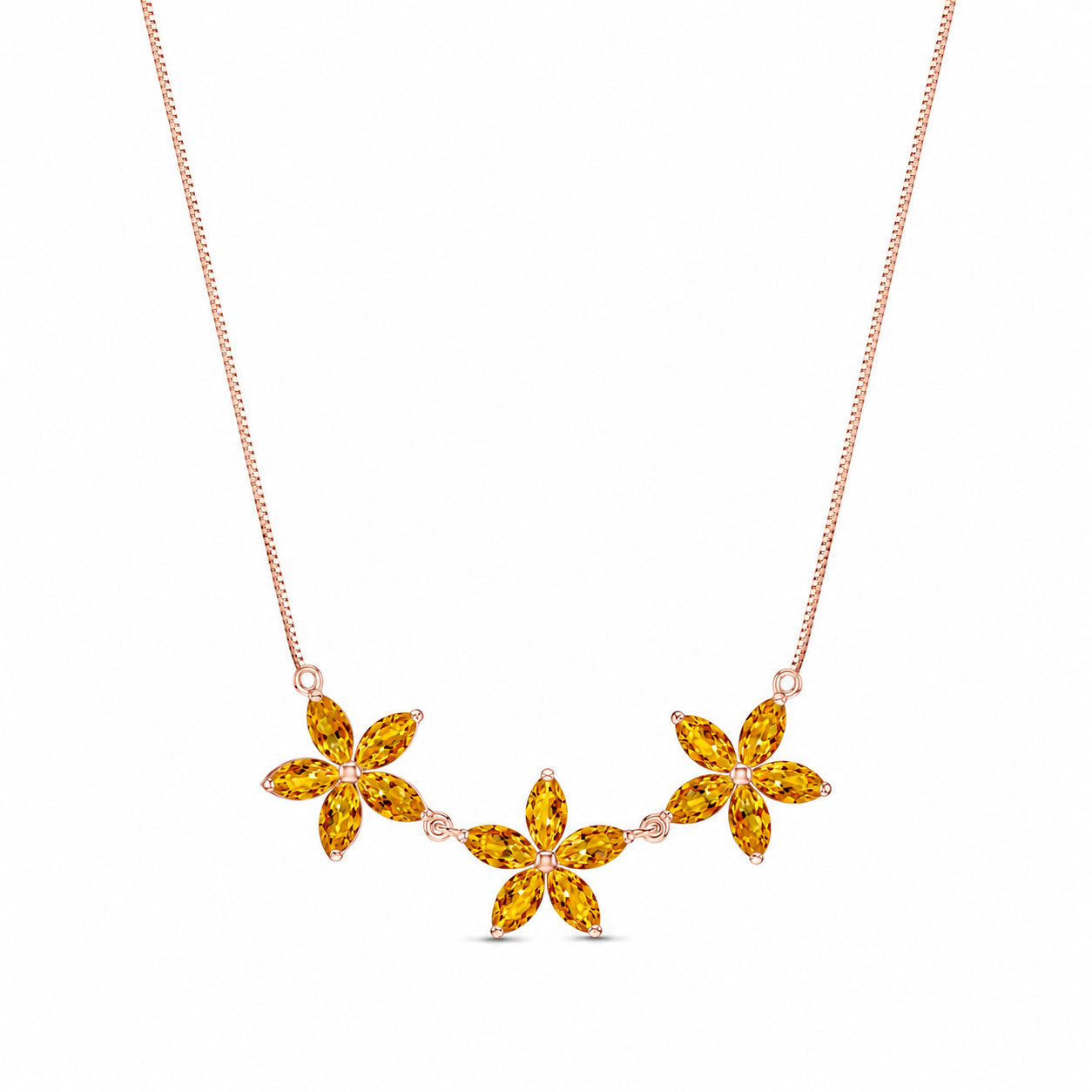 Rose Gold Classic Necklace Citrine 10K — Fiorella