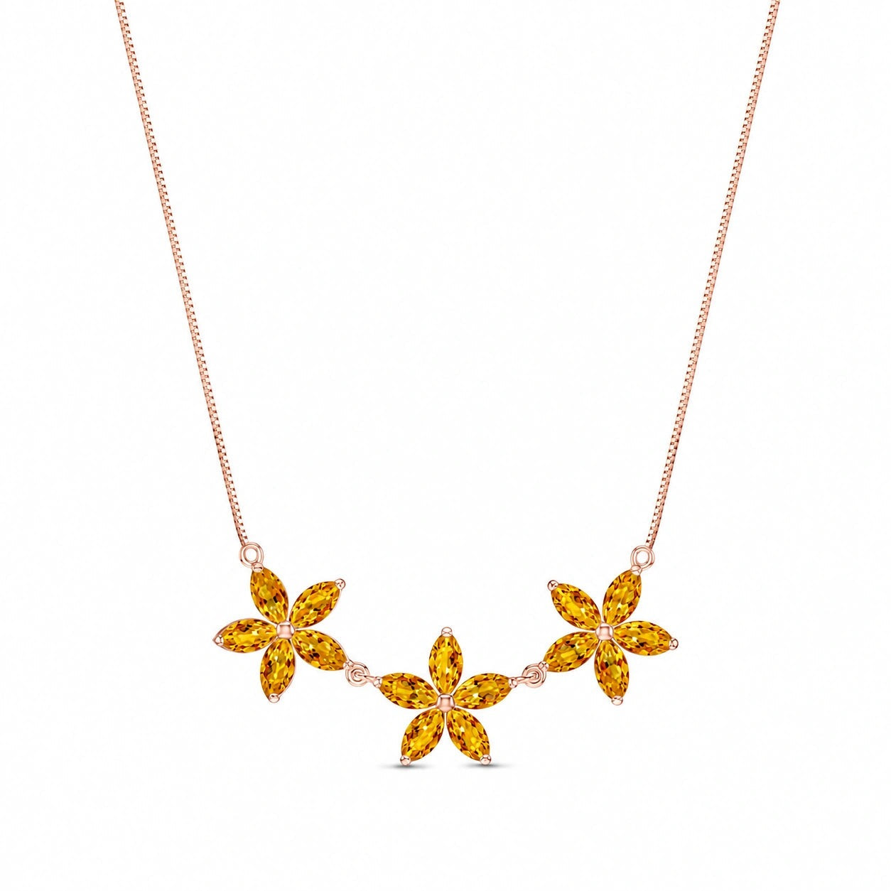 Rose Gold Classic Necklace Citrine 10K — Fiorella