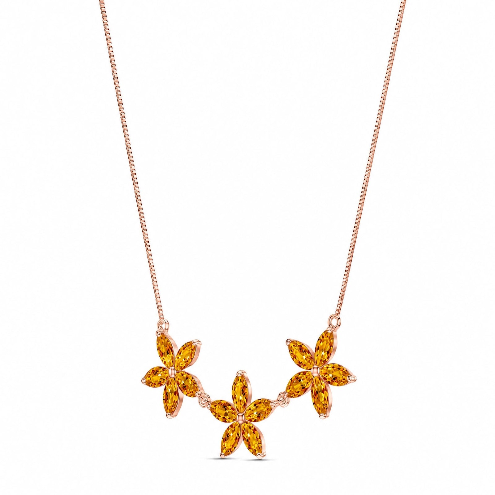Rose Gold Classic Necklace Citrine 10K — Fiorella