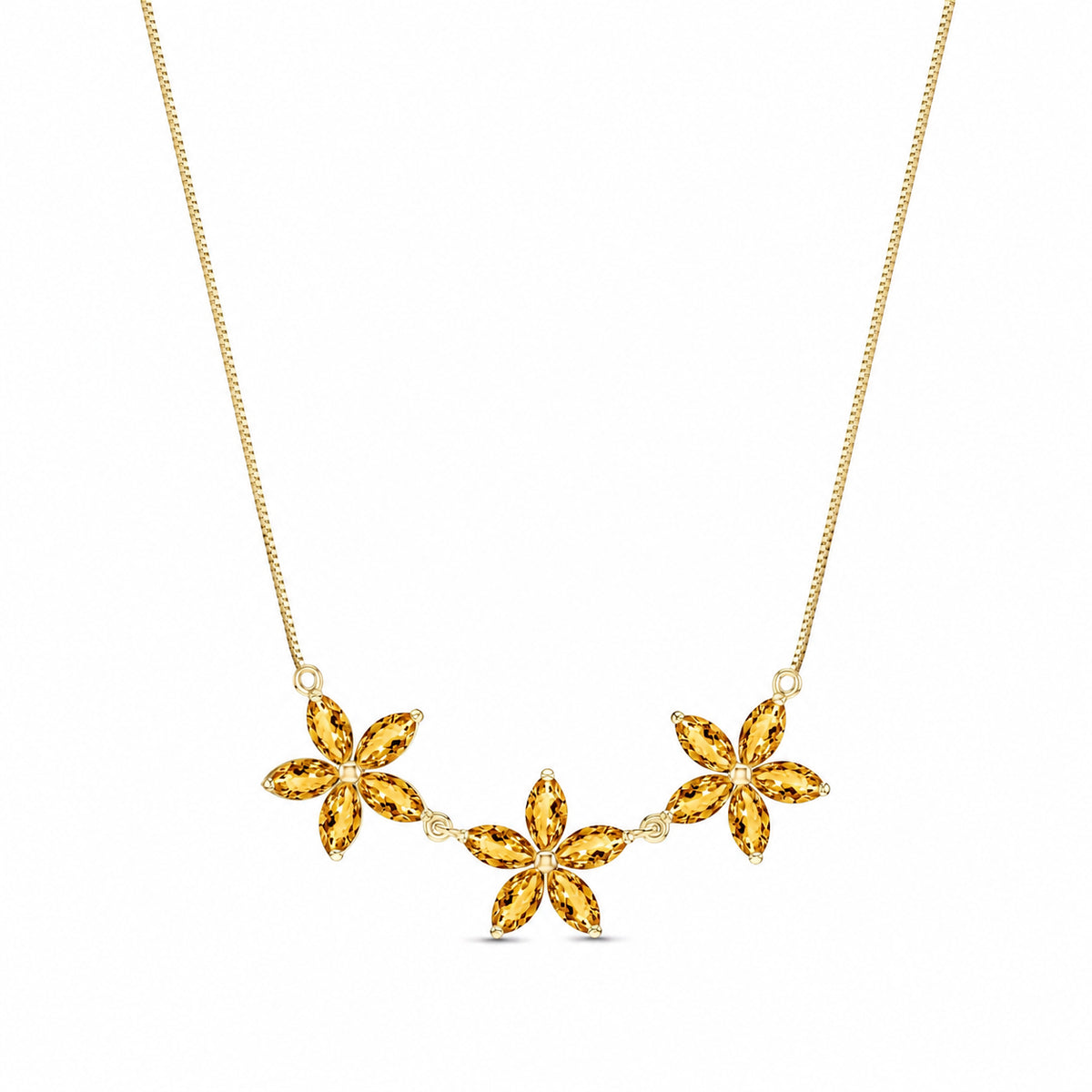 Yellow Gold Classic Necklace Citrine 10K — Fiorella