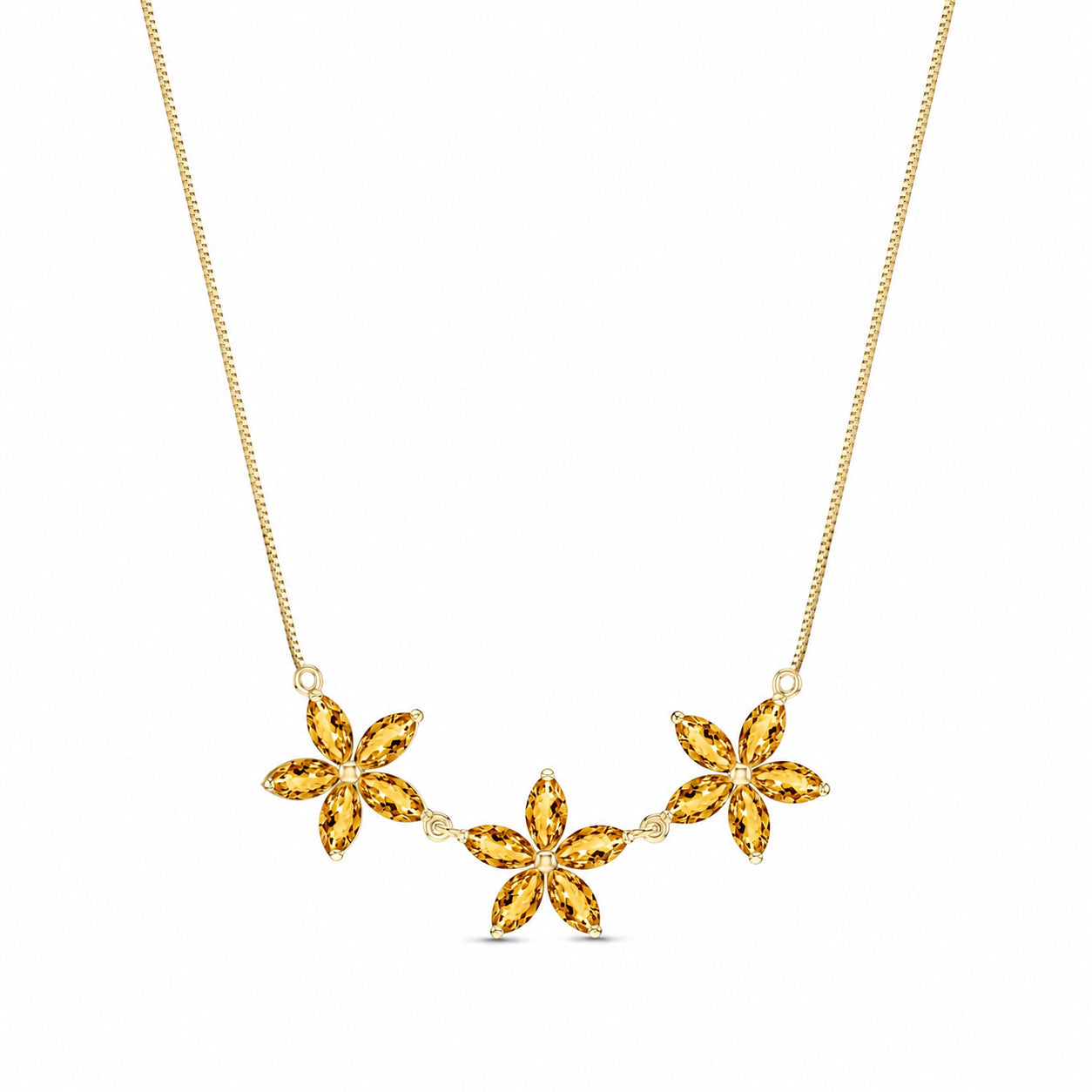 Yellow Gold Classic Necklace Citrine 10K — Fiorella