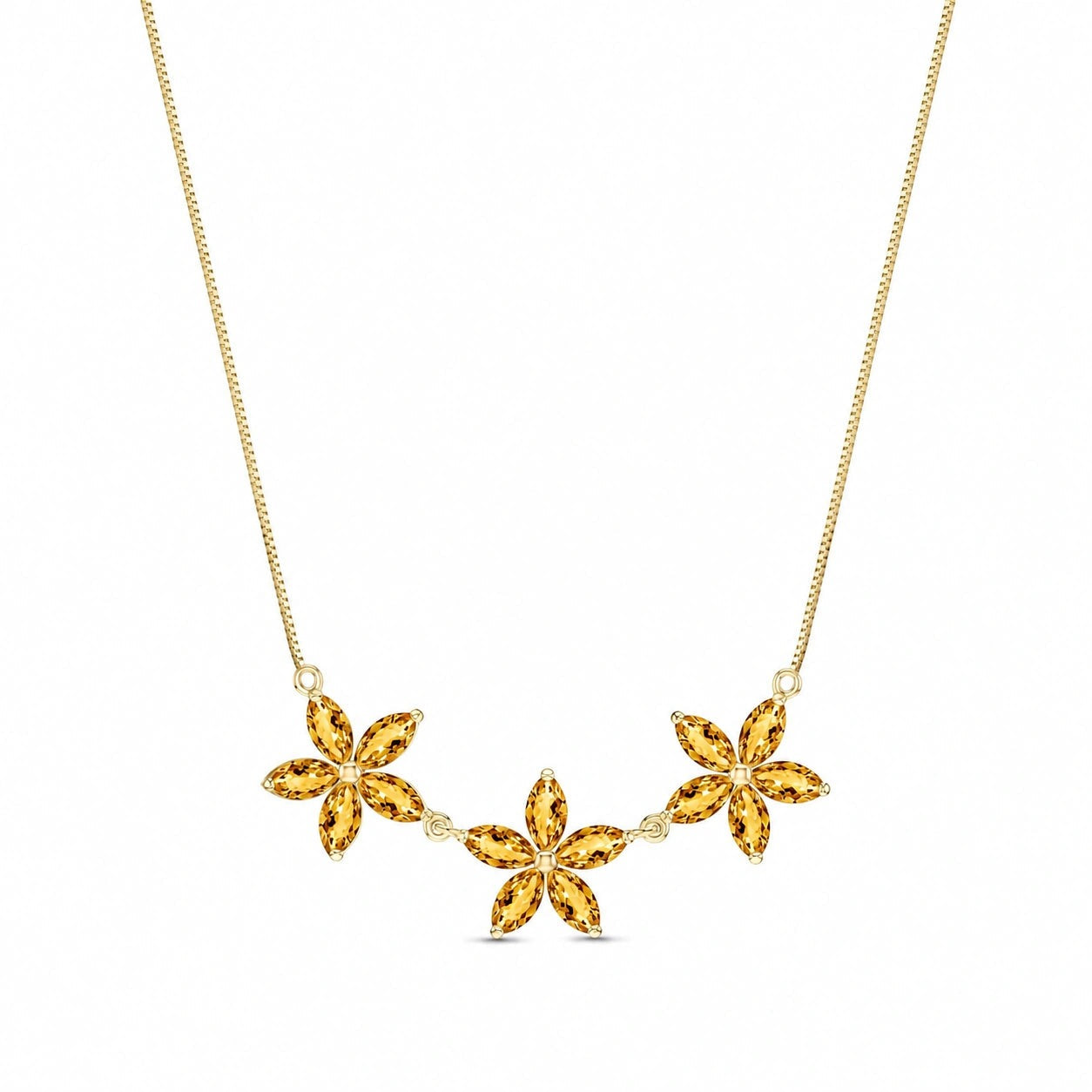 Yellow Gold Classic Necklace Citrine 10K — Fiorella