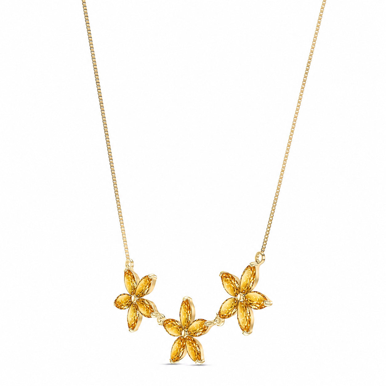 Yellow Gold Classic Necklace Citrine 10K — Fiorella