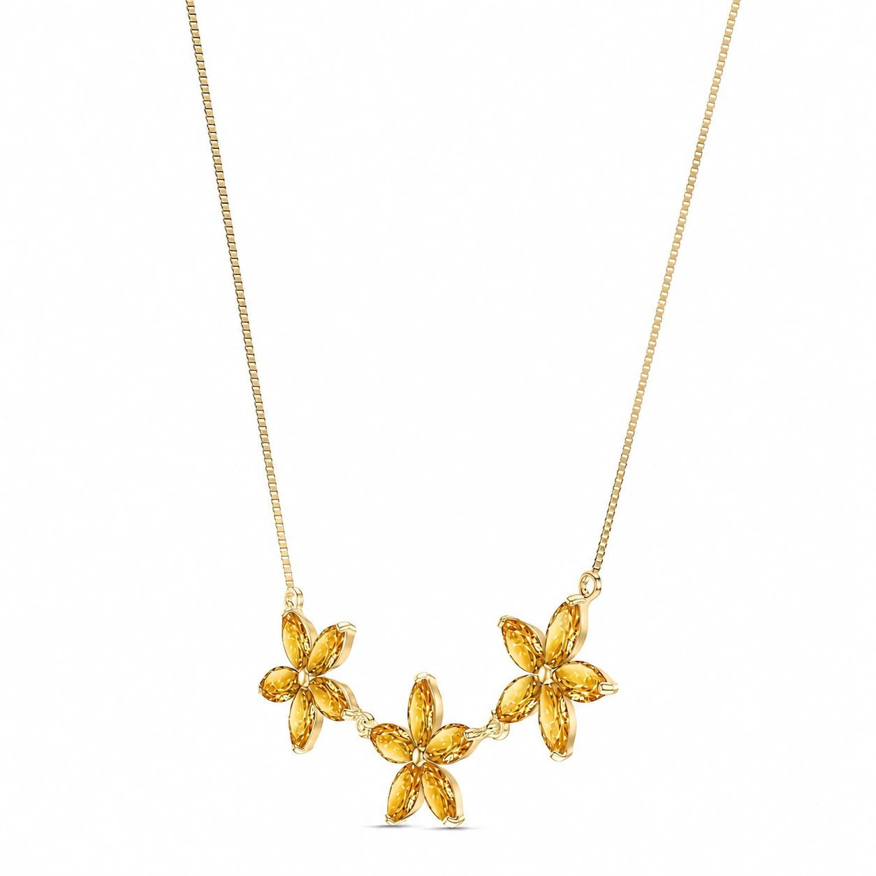 Yellow Gold Classic Necklace Citrine 10K — Fiorella