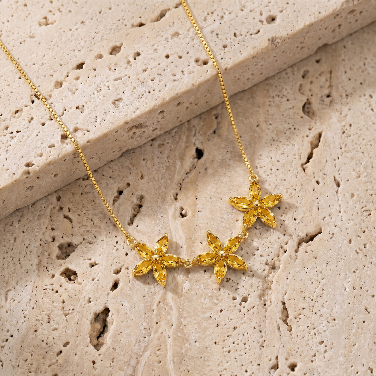 Yellow Gold Classic Necklace Citrine 10K — Fiorella