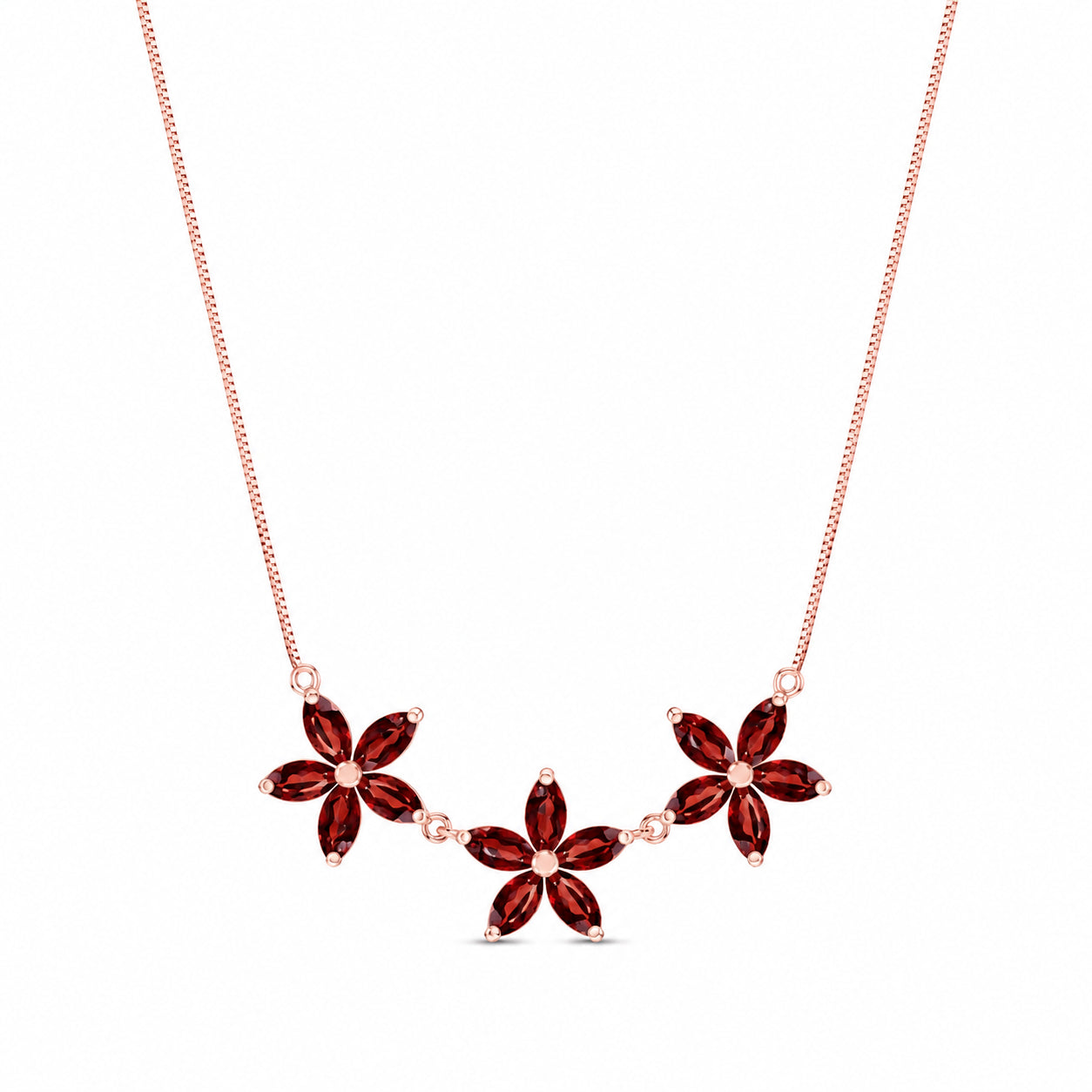 Rose Gold Classic Necklace Garnet 10K — Fiorella