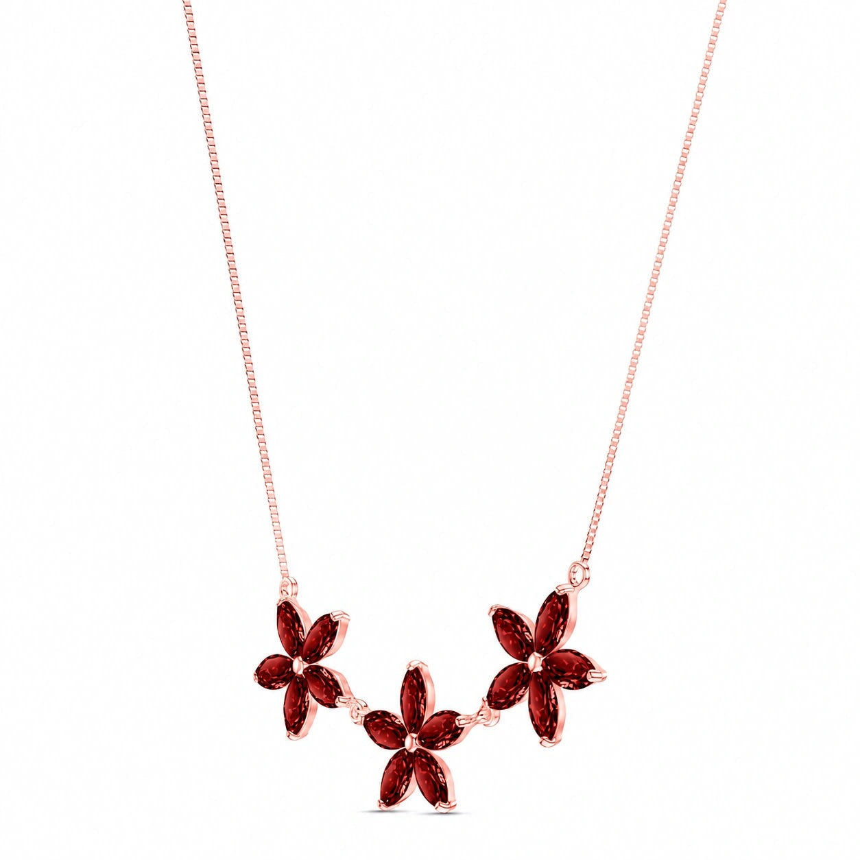 Rose Gold Classic Necklace Garnet 10K — Fiorella