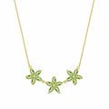 Yellow Gold Classic Necklace Green Amethyst 10K — Fiorella
