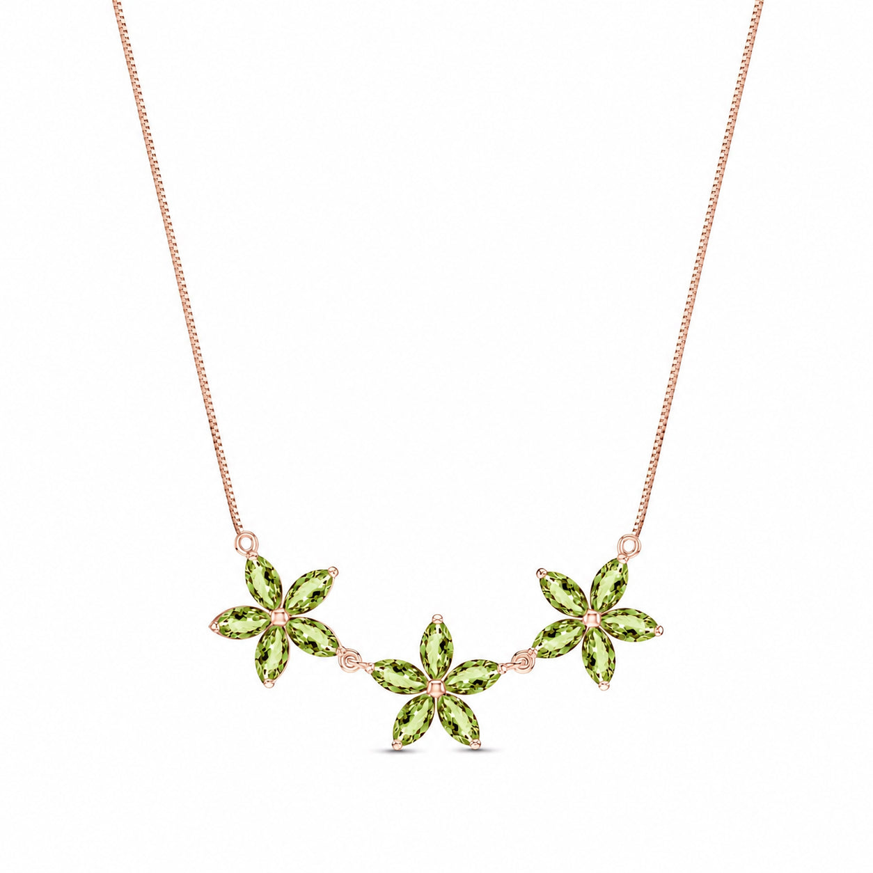 Rose Gold Classic Necklace Peridot 10K — Fiorella