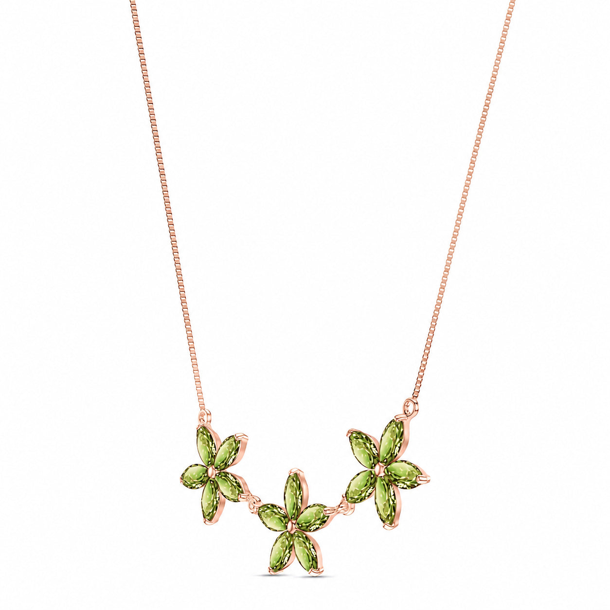 Rose Gold Classic Necklace Peridot 10K — Fiorella