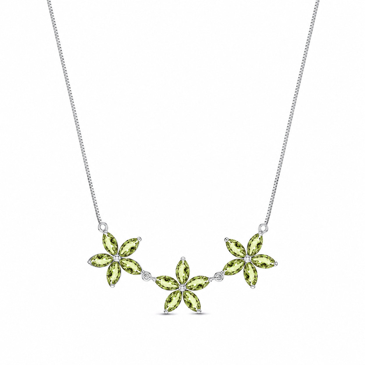 White Gold Classic Necklace Peridot 10K — Fiorella