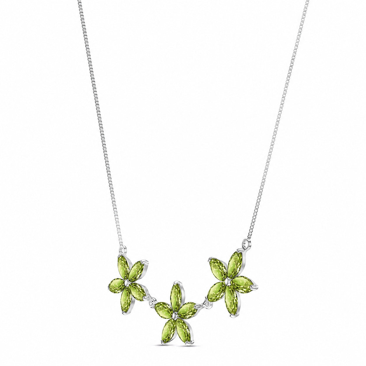 White Gold Classic Necklace Peridot 10K — Fiorella