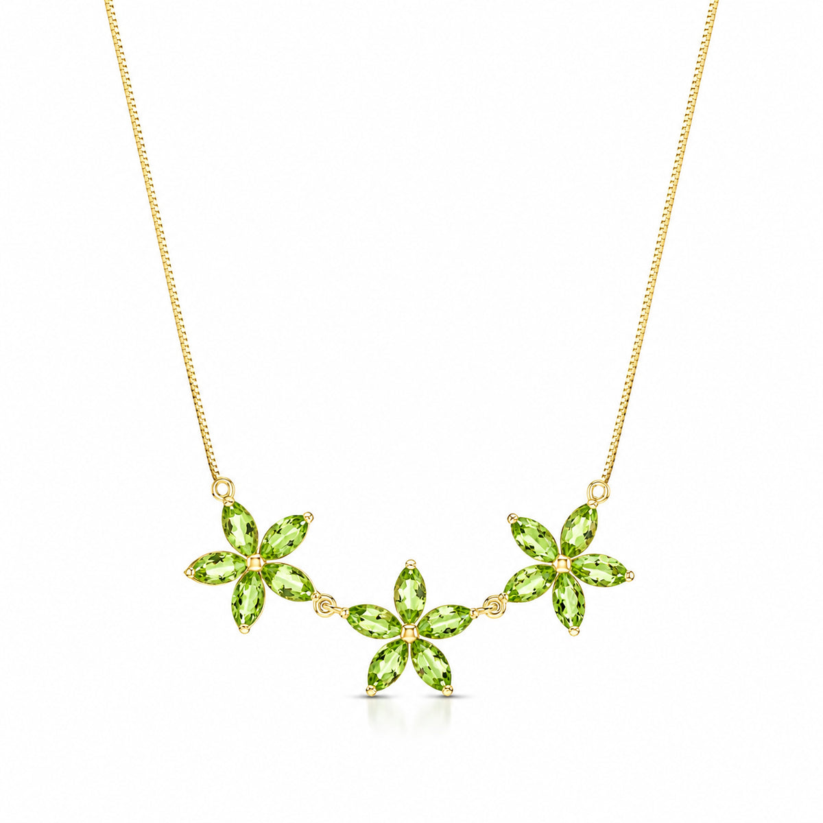 Yellow Gold Classic Necklace Peridot 10K — Fiorella
