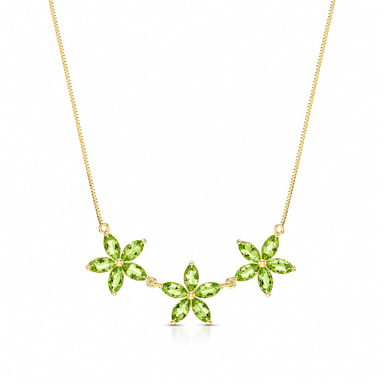 Yellow Gold Classic Necklace Peridot 10K — Fiorella
