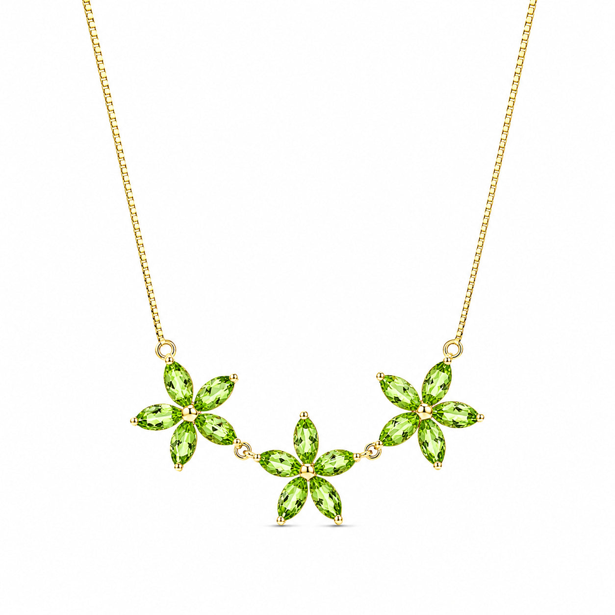 Yellow Gold Classic Necklace Peridot 10K — Fiorella