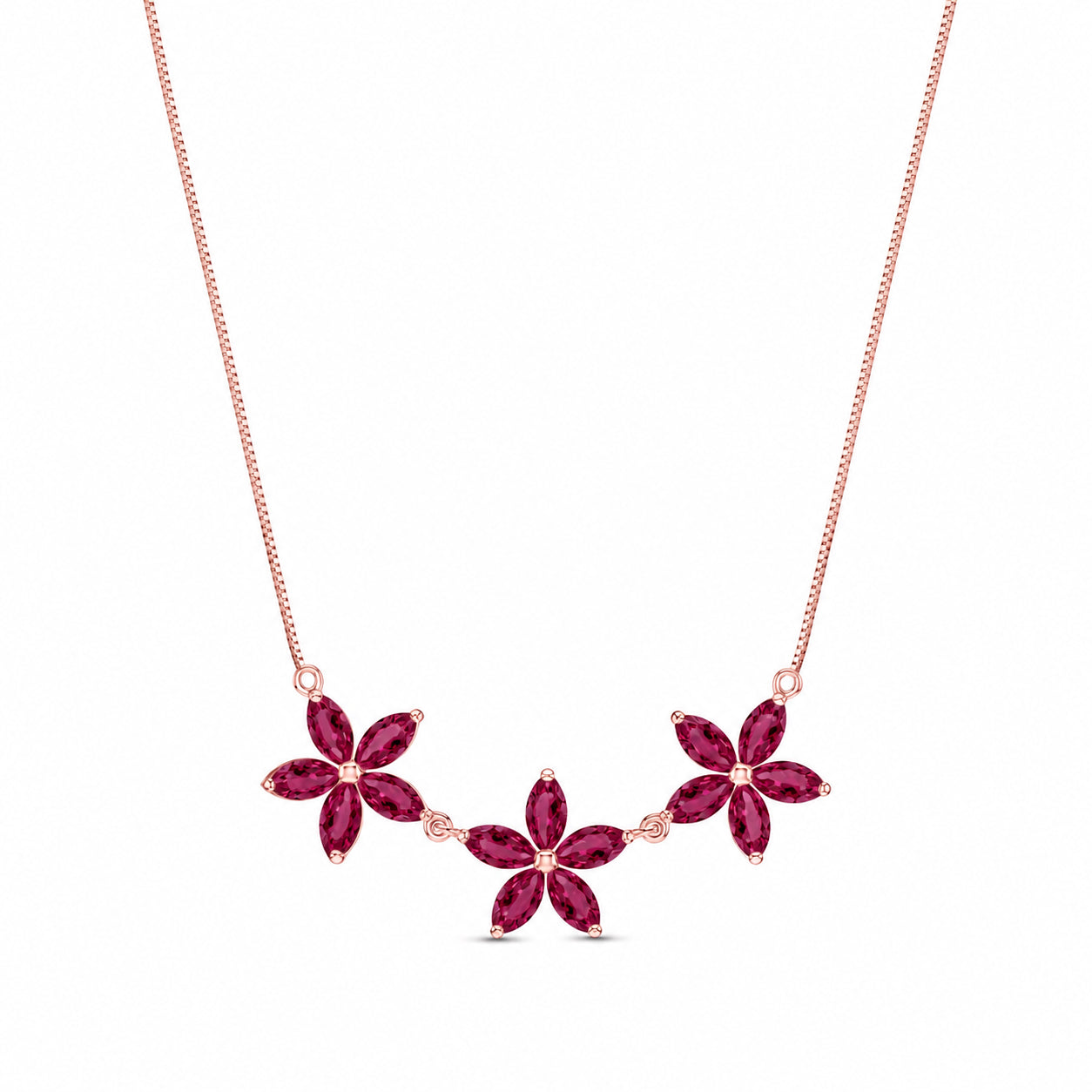 Rose Gold Classic Necklace Ruby 10K — Fiorella