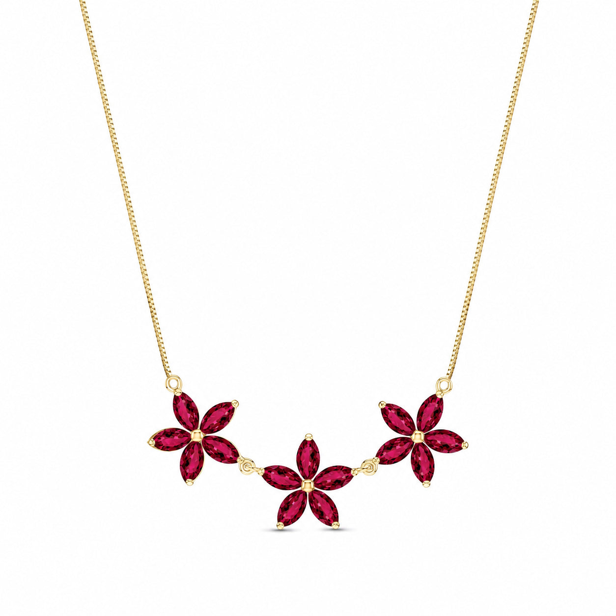 Yellow Gold Classic Necklace Ruby 10K — Fiorella