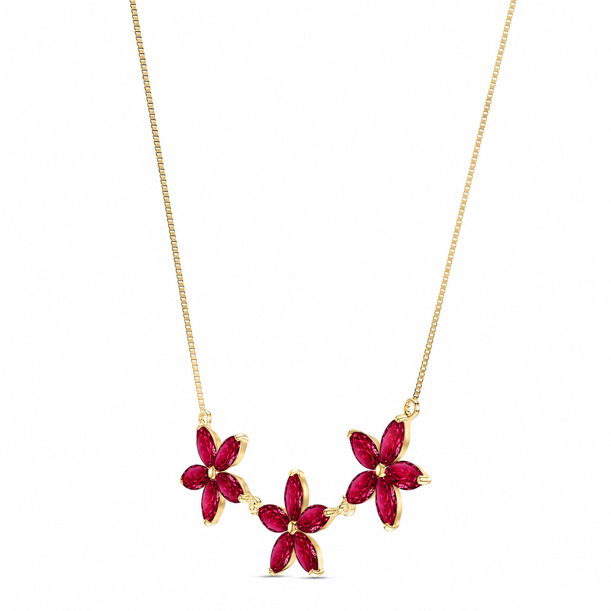 Yellow Gold Classic Necklace Ruby 10K — Fiorella