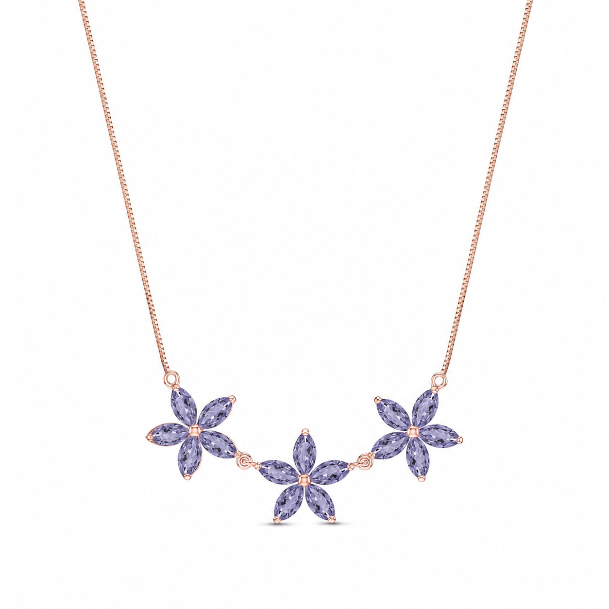 Rose Gold Classic Necklace Tanzanite 10K — Fiorella