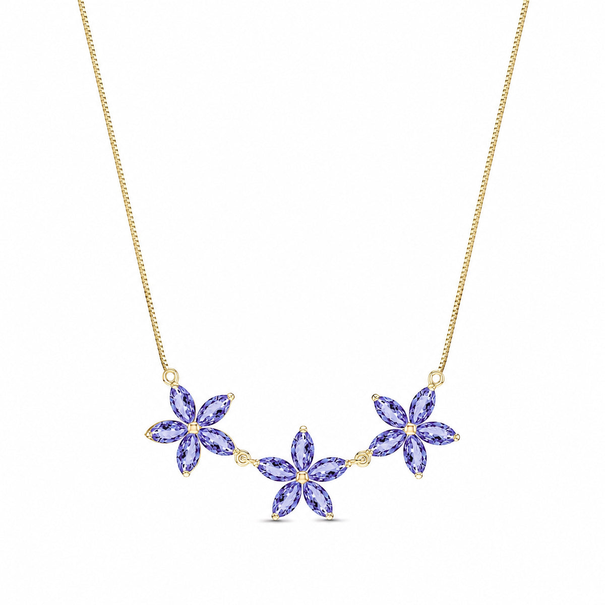 Yellow Gold Classic Necklace Tanzanite 10K — Fiorella