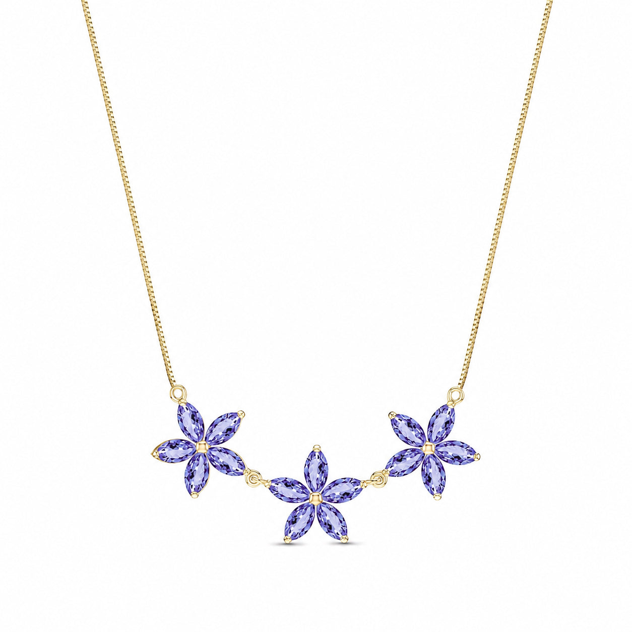 Yellow Gold Classic Necklace Tanzanite 10K — Fiorella