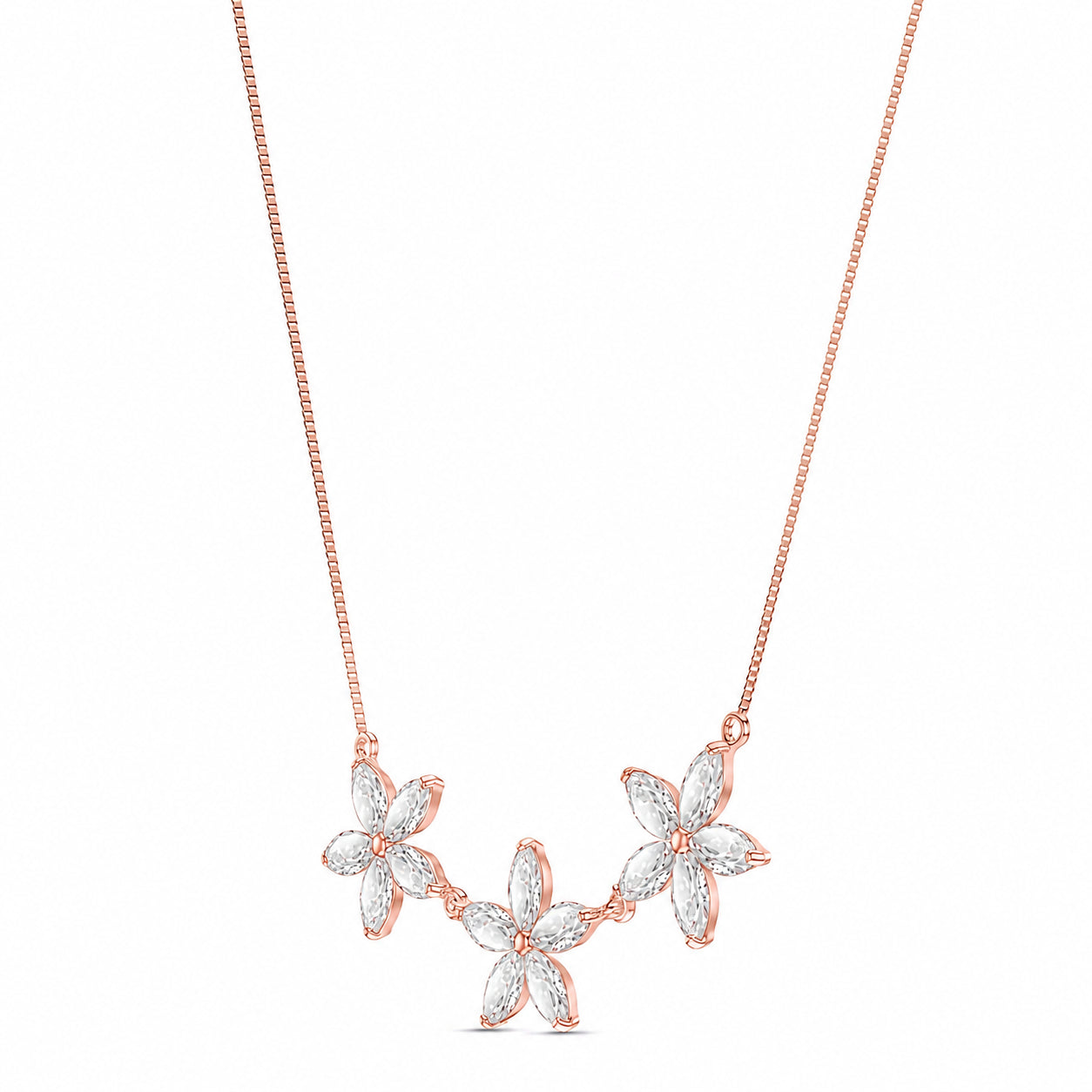 Rose Gold Classic Necklace White Topaz 10K — Fiorella