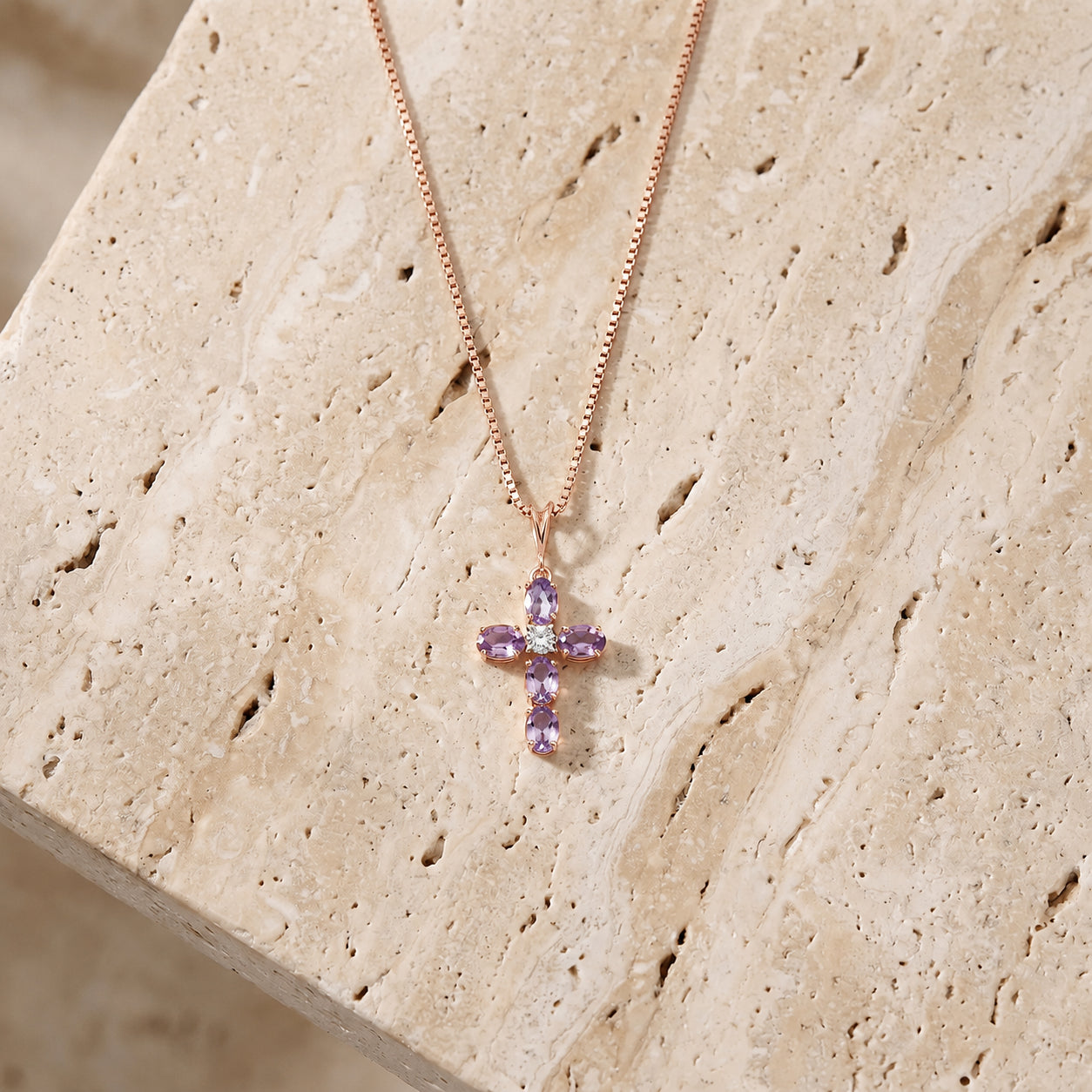 Rose Gold Grace Necklace Ruby 10K — Nadia