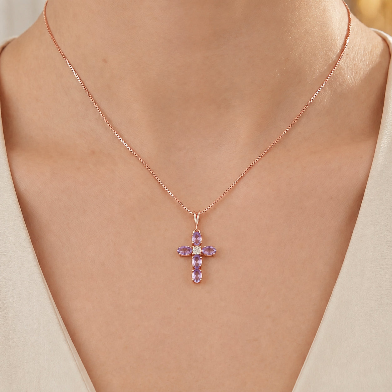 Rose Gold Grace Necklace Ruby 10K — Nadia