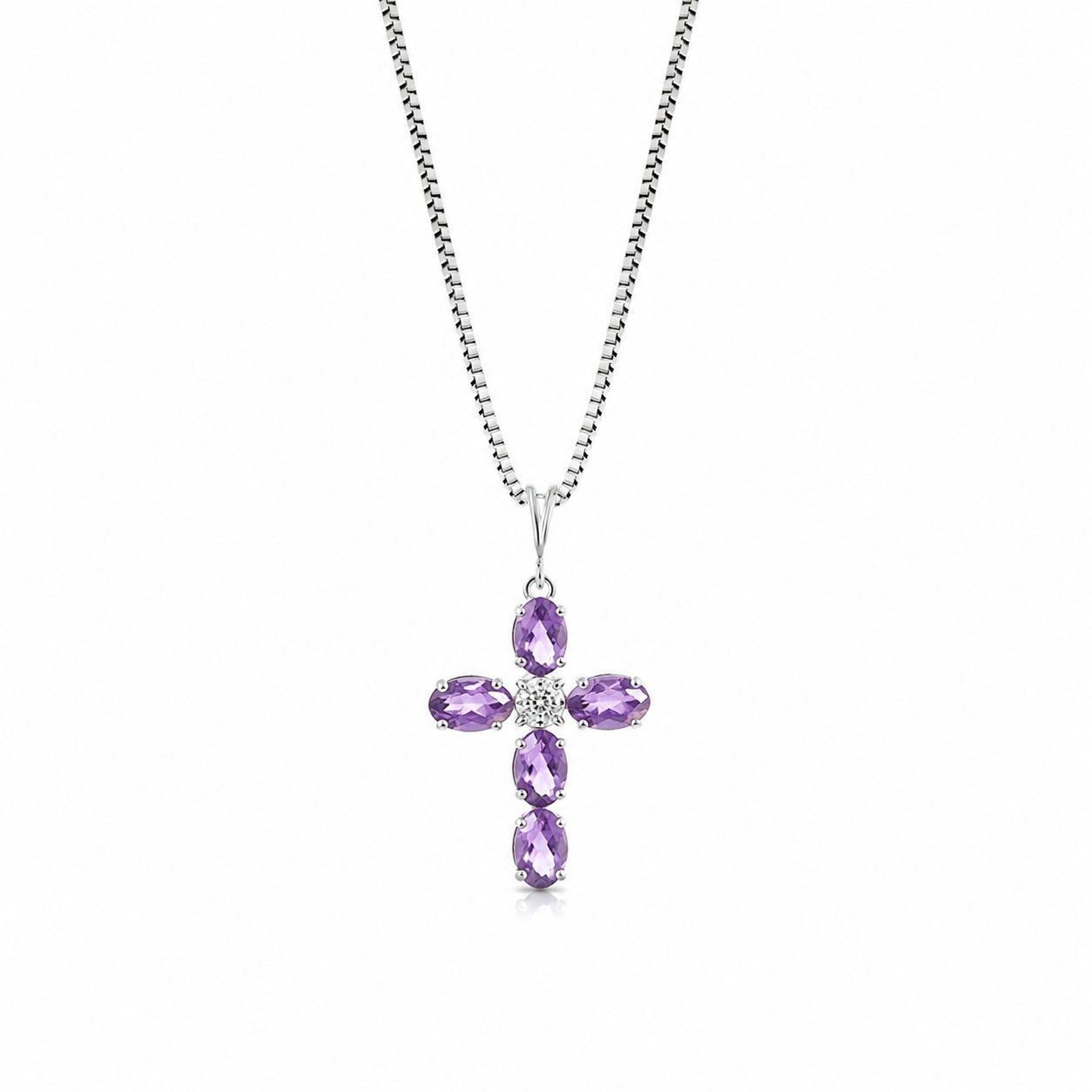 White Gold Grace Necklace Ruby 10K — Nadia