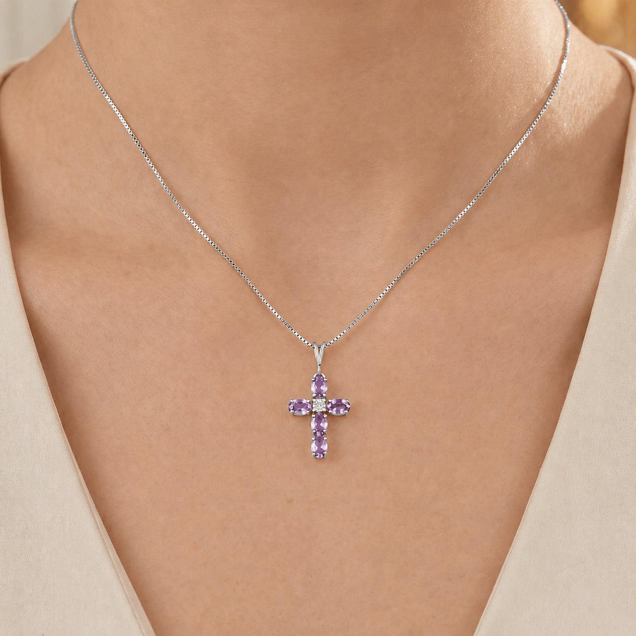 White Gold Grace Necklace Ruby 10K — Nadia
