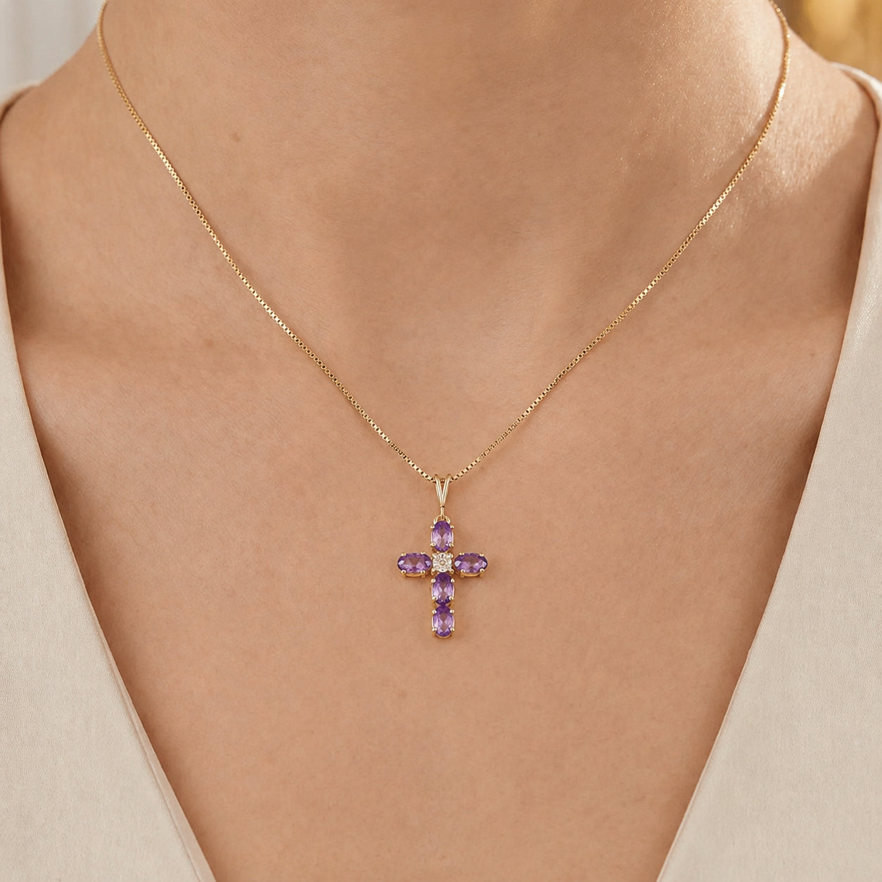Yellow Gold Grace Necklace Ruby 10K — Nadia