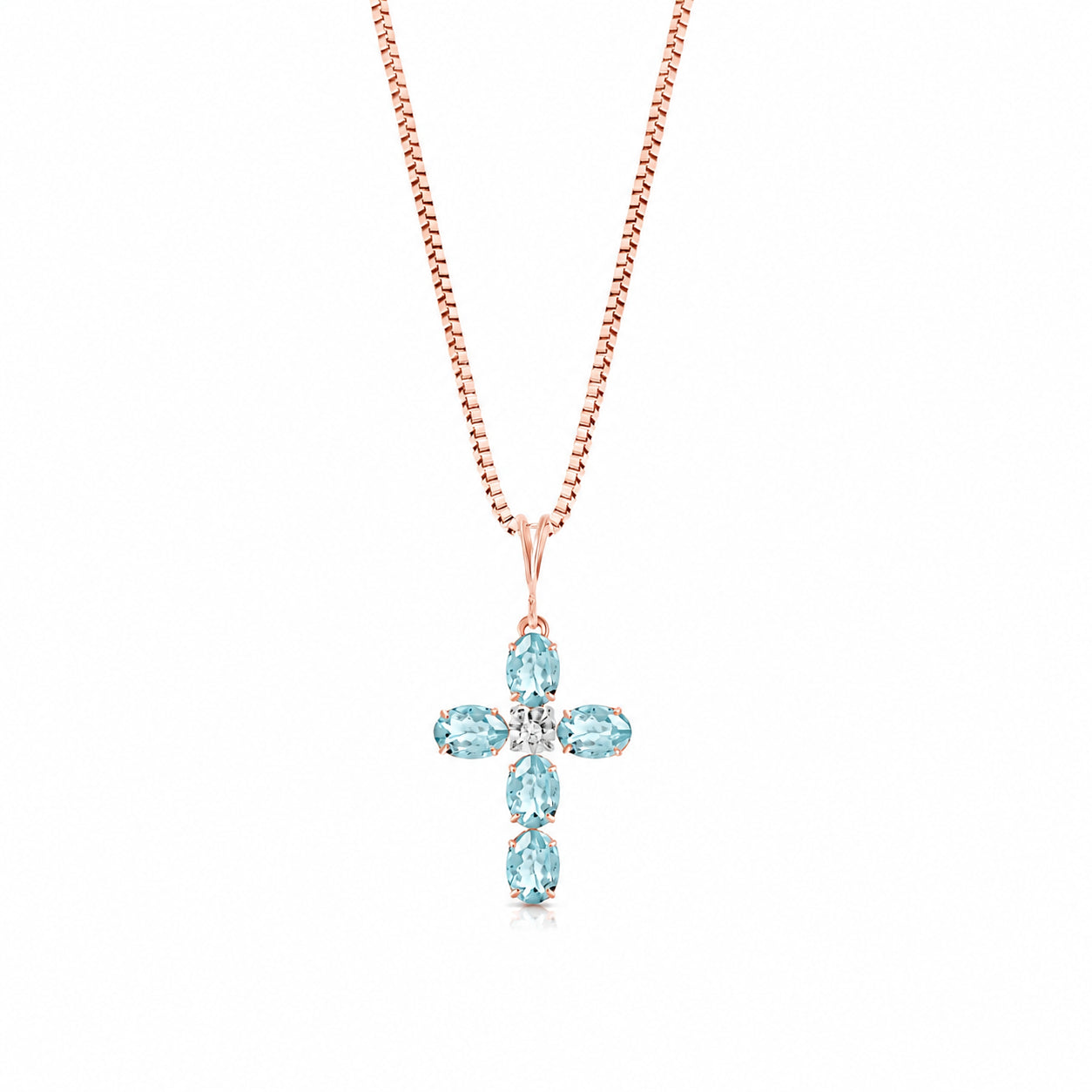Rose Gold Grace Necklace Sapphire 10K — Nadia