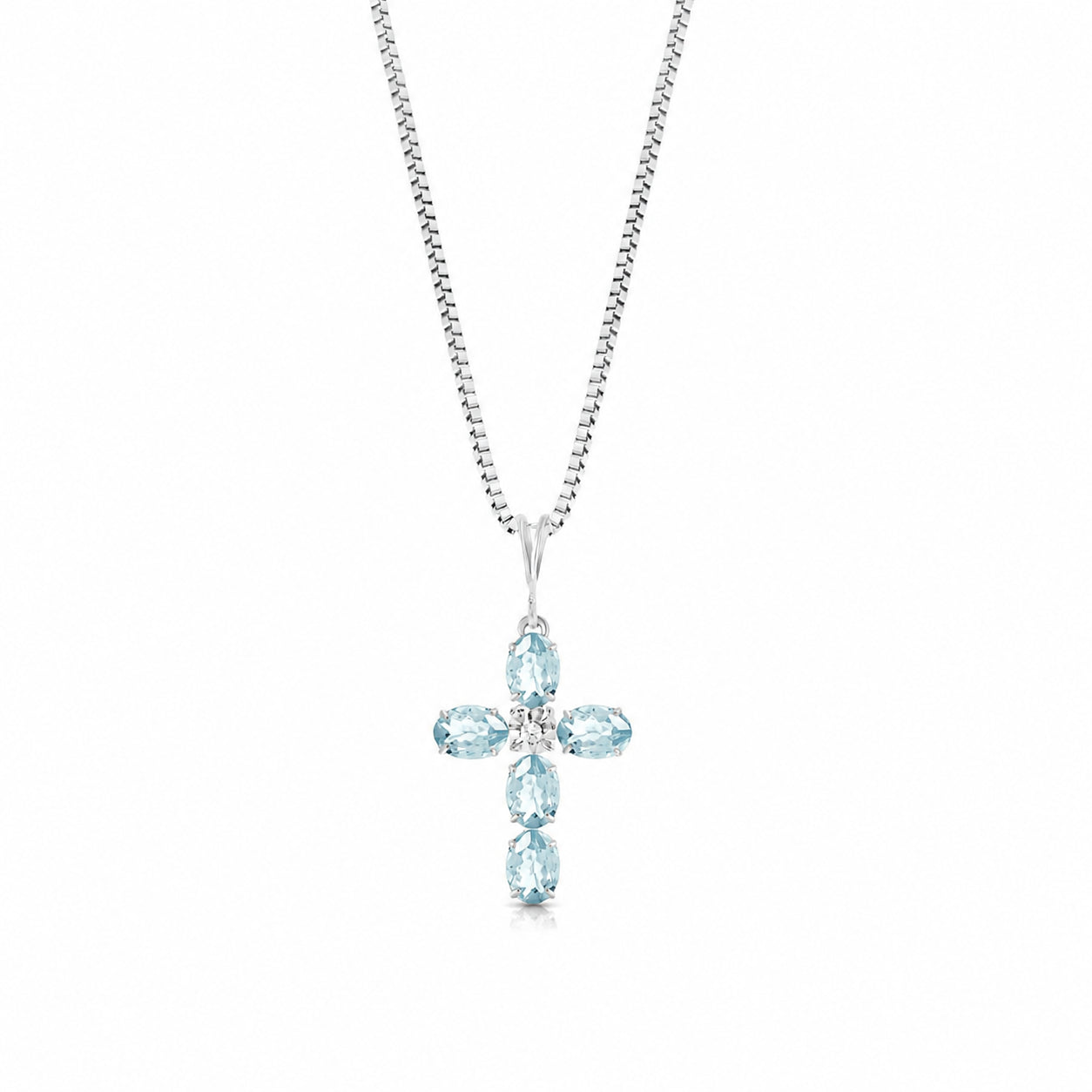 White Gold Grace Necklace Sapphire 10K — Nadia