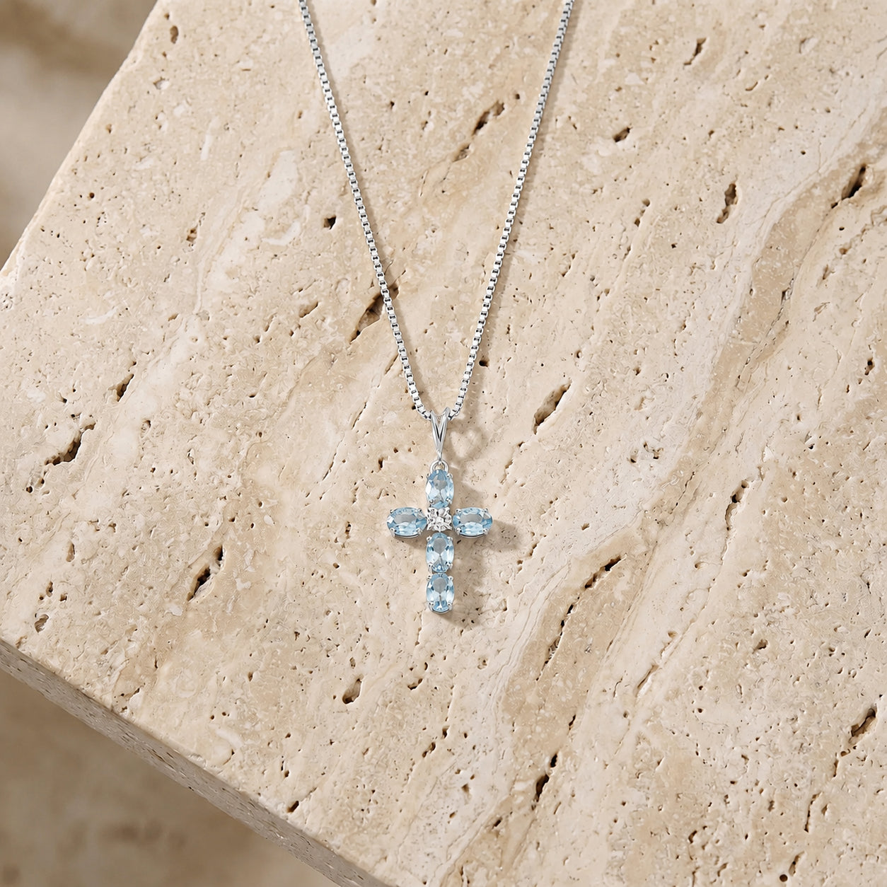 White Gold Grace Necklace Sapphire 10K — Nadia