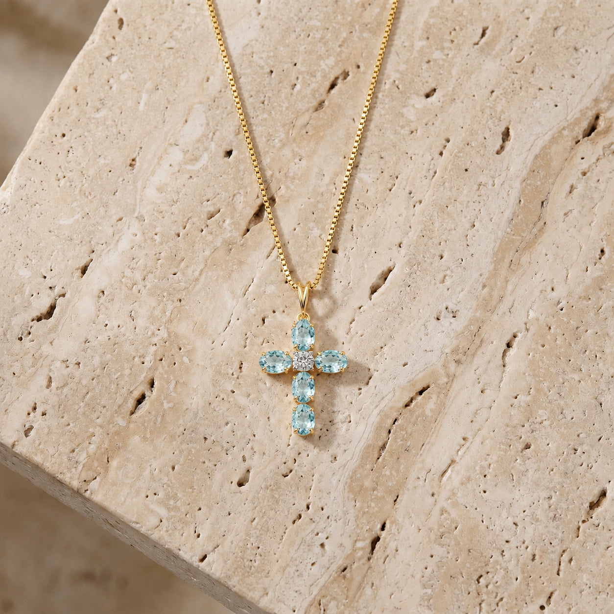 Yellow Gold Grace Necklace Sapphire 10K — Nadia