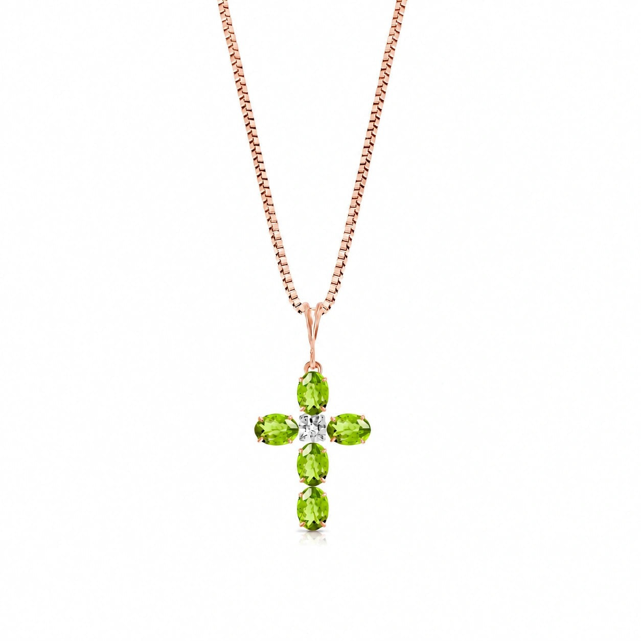 Rose Gold Grace Necklace Peridot 10K — Nadia