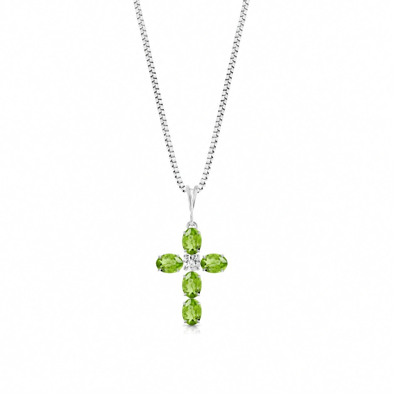 White Gold Grace Necklace Peridot 10K — Nadia