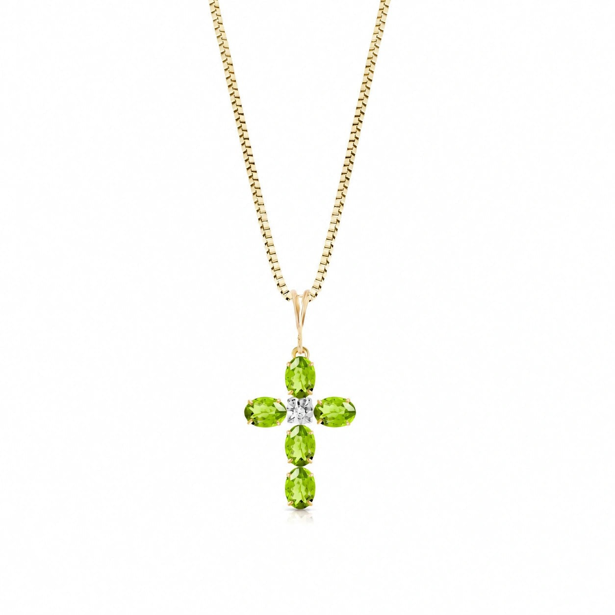 Yellow Gold Grace Necklace Peridot 10K — Nadia