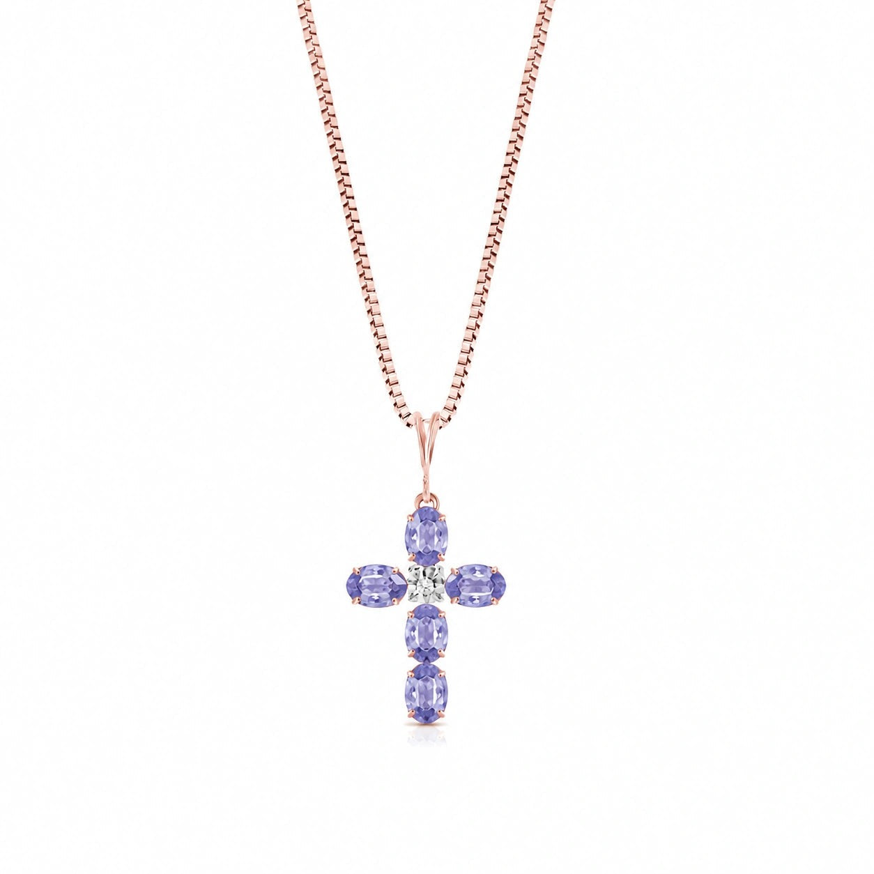Rose Gold Grace Necklace Tanzanite 10K — Nadia