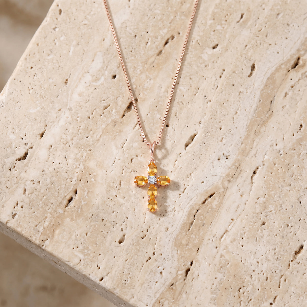 Rose Gold Grace Necklace Tanzanite 10K — Nadia