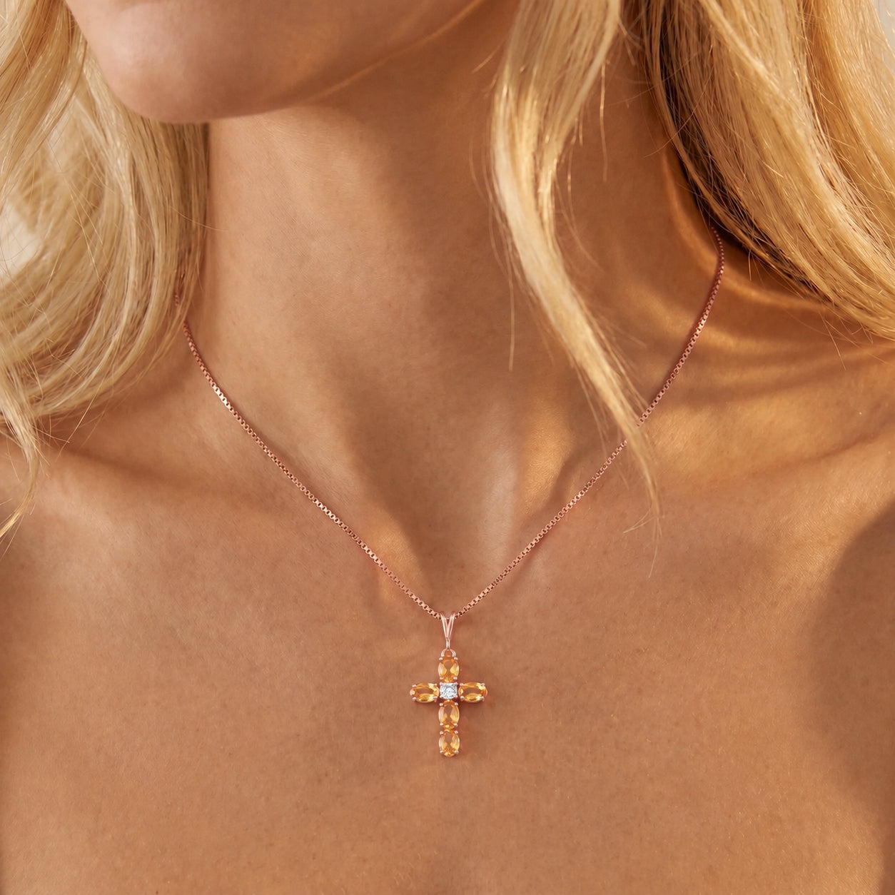 Rose Gold Grace Necklace Tanzanite 10K — Nadia