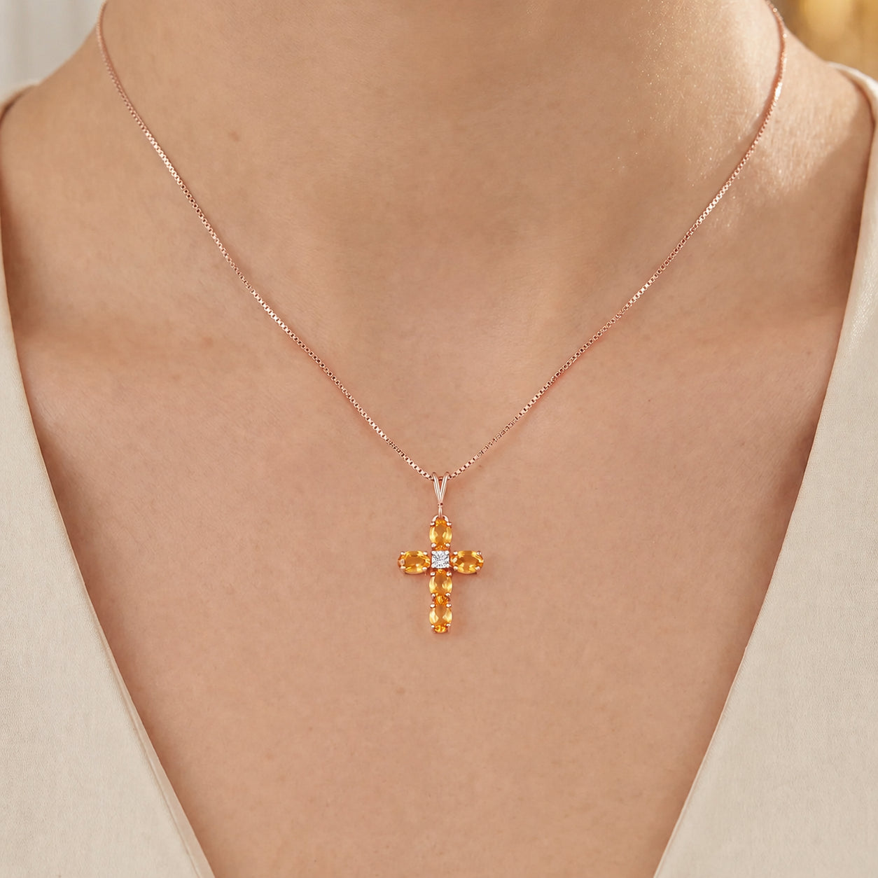 Rose Gold Grace Necklace Tanzanite 10K — Nadia