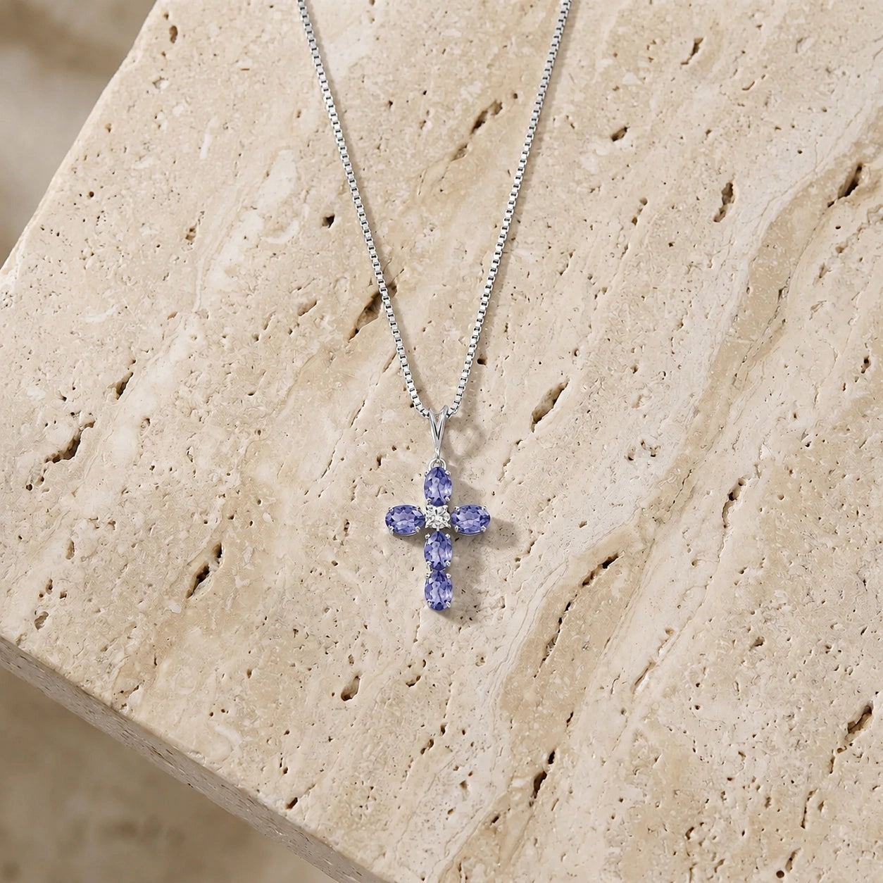 White Gold Grace Necklace Tanzanite 10K — Nadia