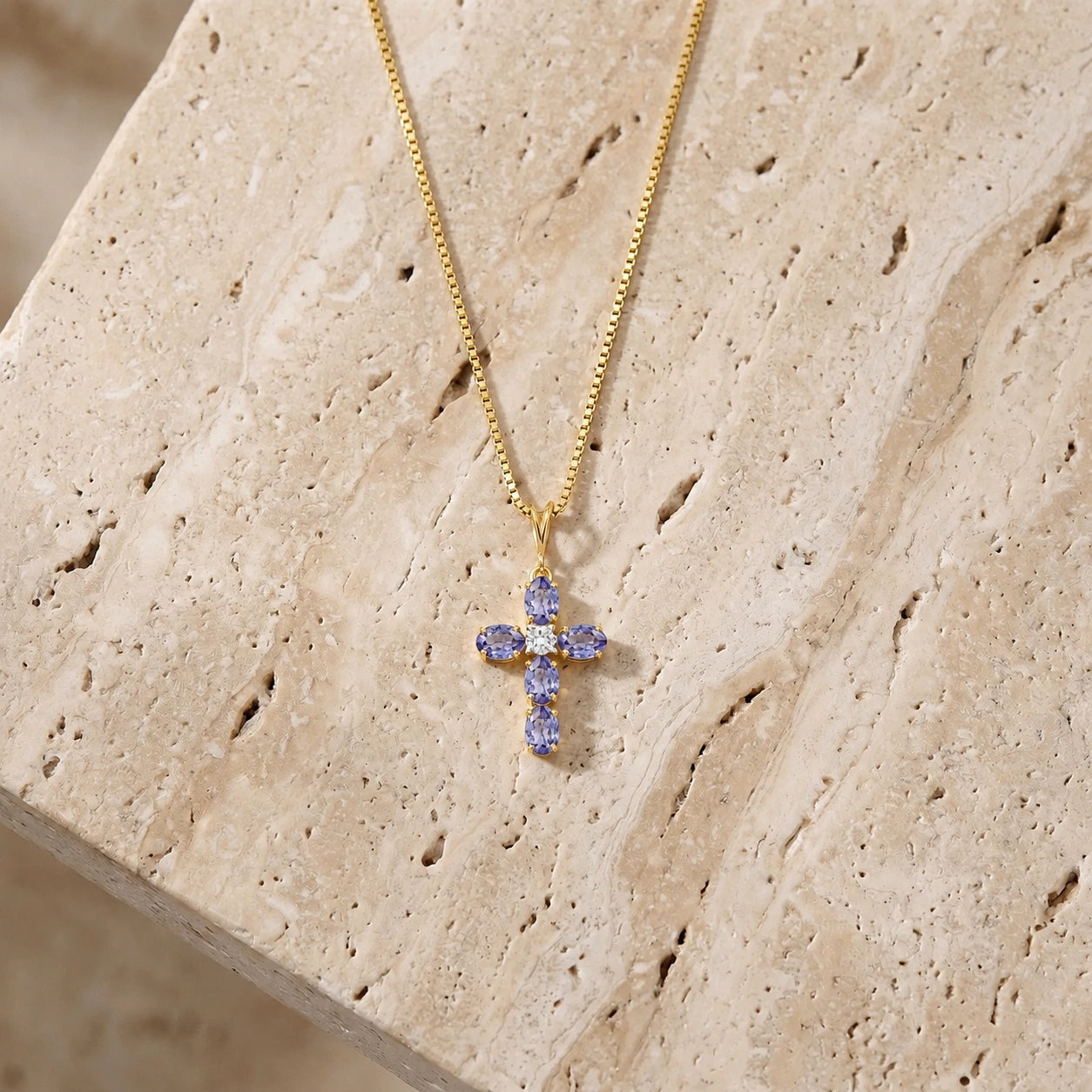 Yellow Gold Grace Necklace Tanzanite 10K — Nadia