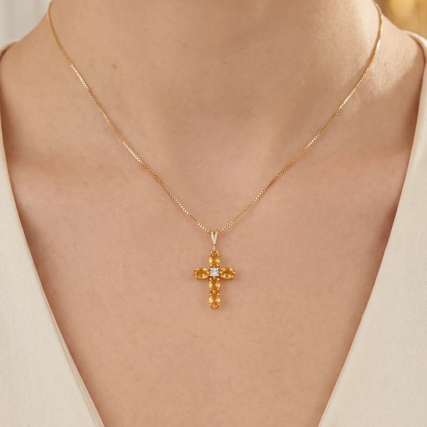Yellow Gold Grace Necklace Tanzanite 10K — Nadia