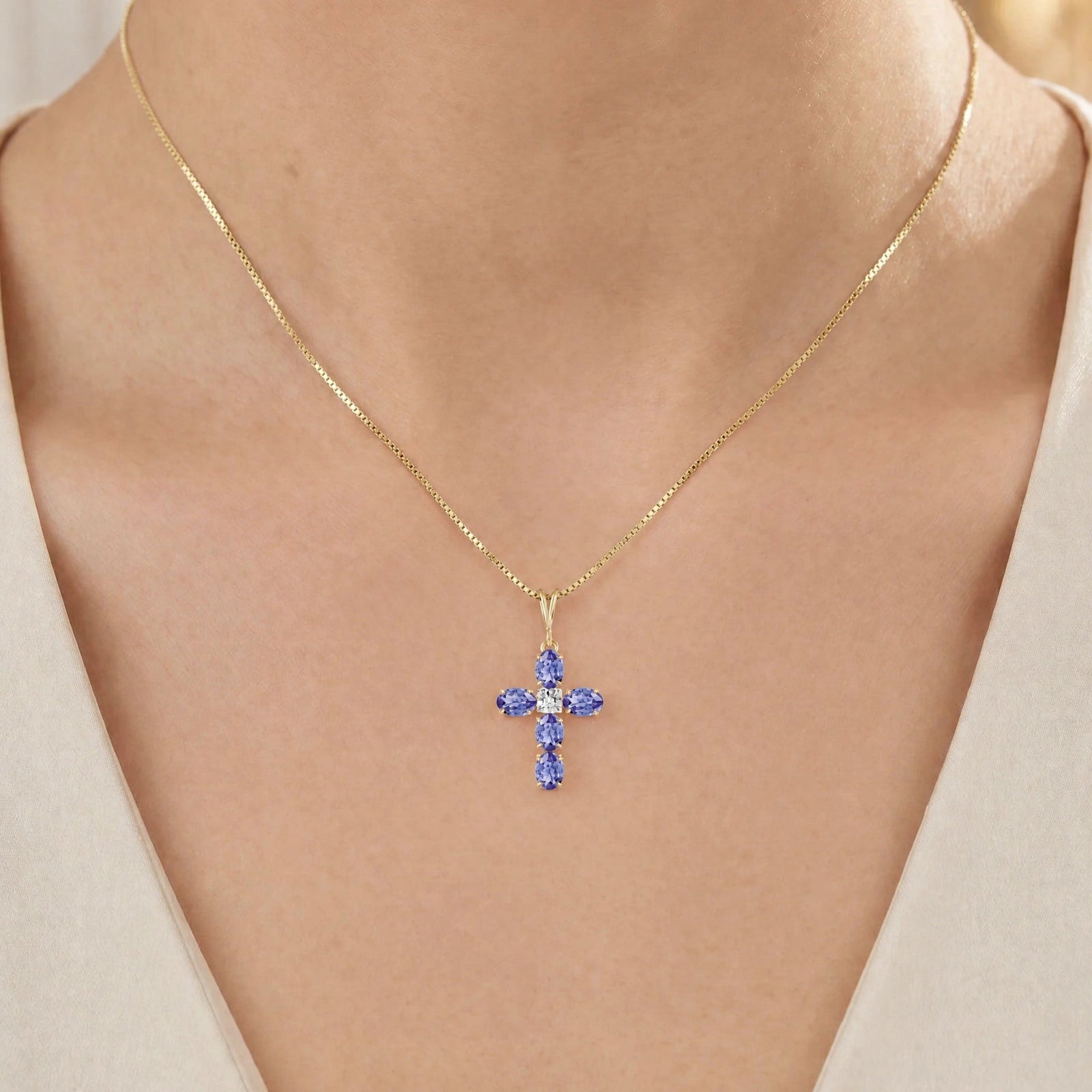 Yellow Gold Grace Necklace Tanzanite 10K — Nadia