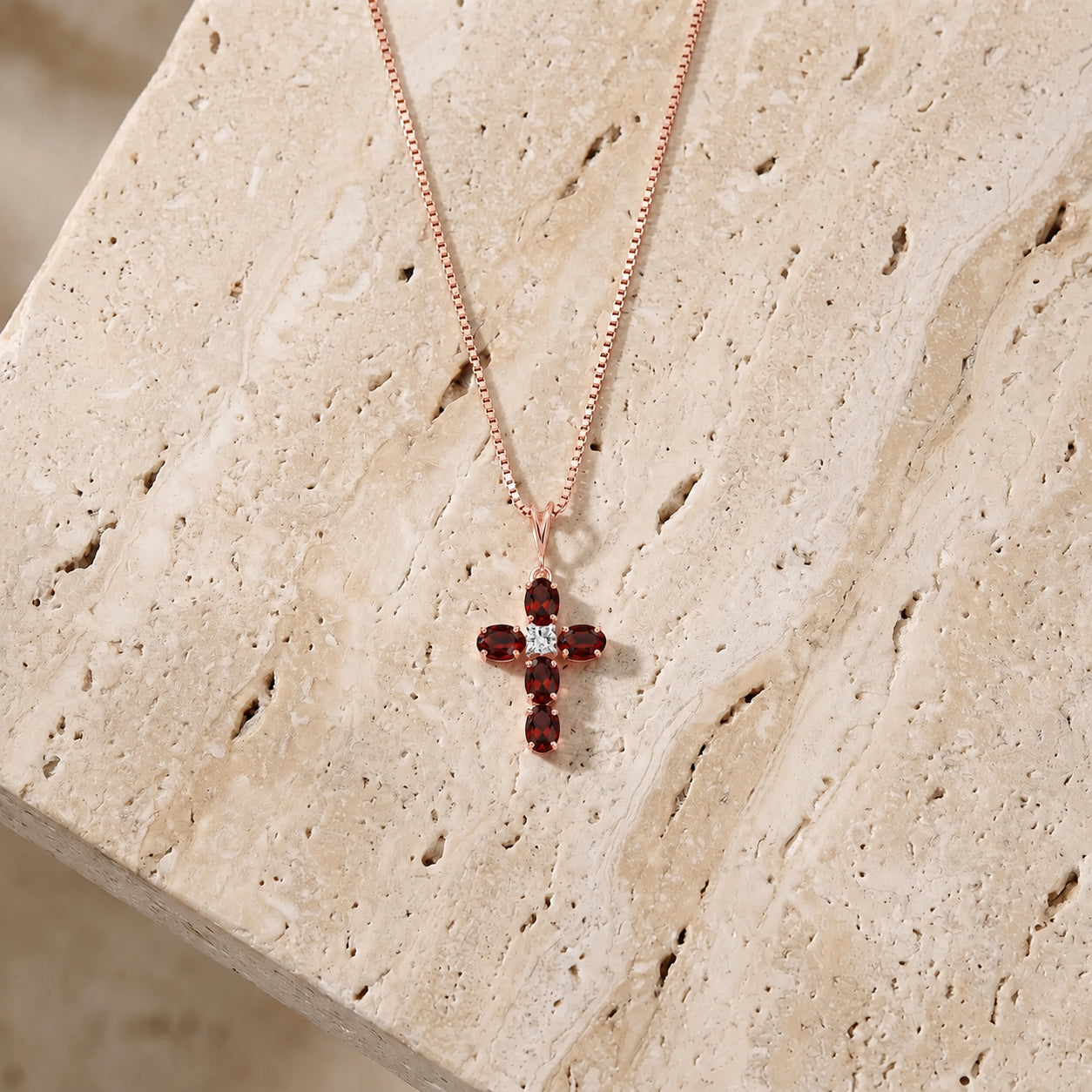 Rose Gold Grace Necklace Blue Topaz 10K — Nadia