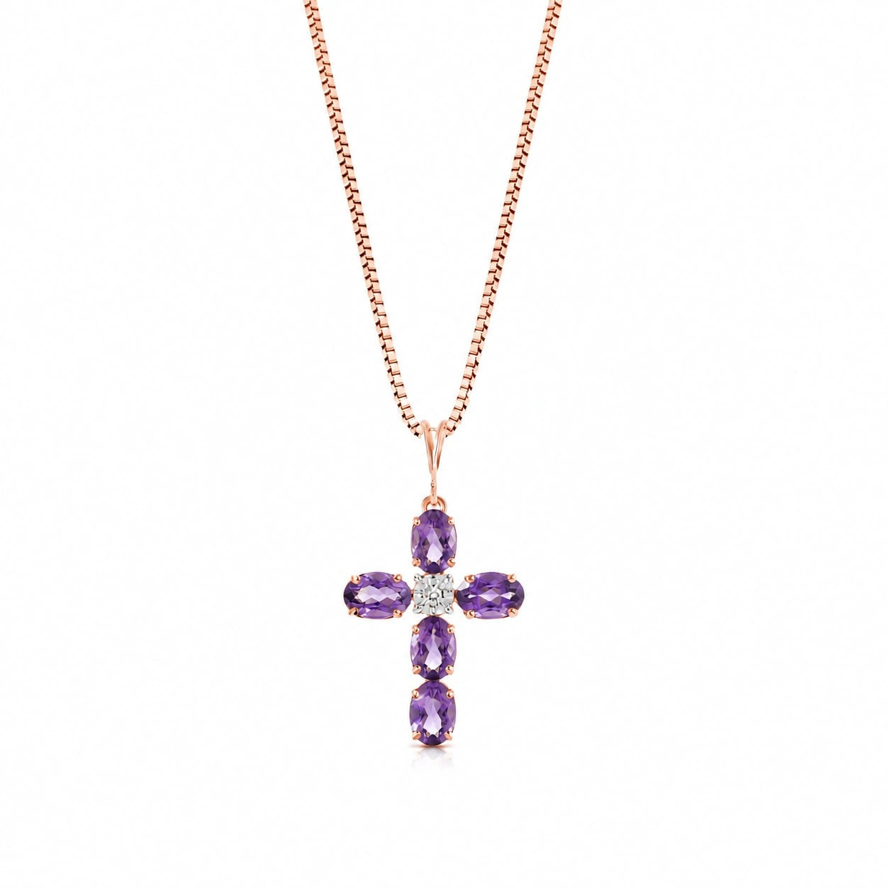 Rose Gold Grace Necklace Amethyst 10K — Nadia