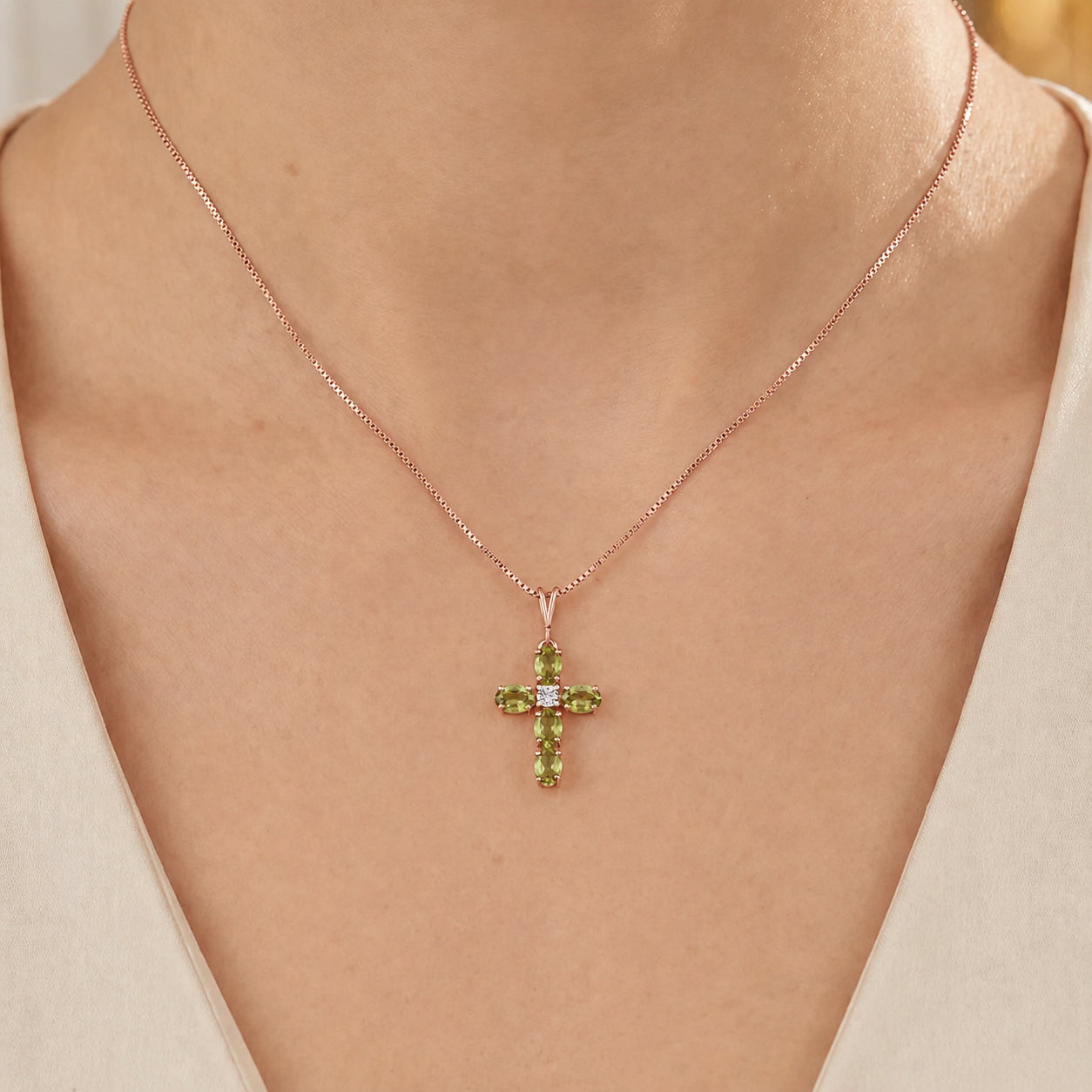 Rose Gold Grace Necklace Amethyst 10K — Nadia